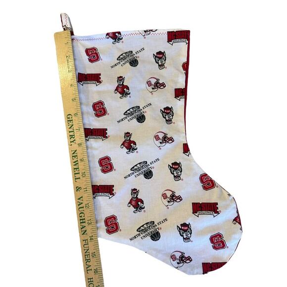 Christmas Stocking NC State Handmade Holiday Xmas Logo North Carolina Wolf Sport - Picture 3 of 5